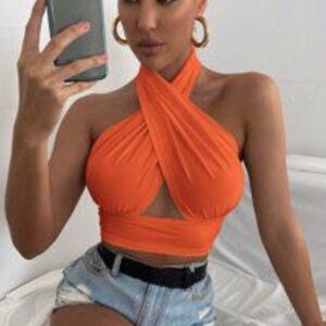 SHEIN Vibrant Orange Top